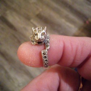 Vintage Jaguar sterling silver ring